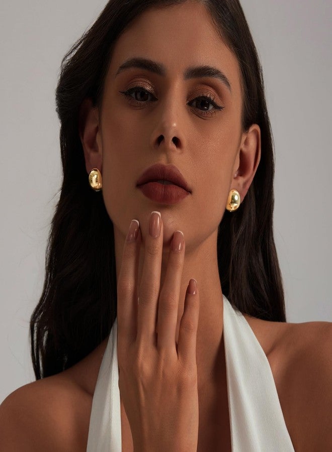 My Queen Gold Earrings for Women Trendy 14K Gold Small Hoop Earrings Ball Huggie Earrings Cubic Zirconia Hoop Earring for Multiple Piercing Hypoallergenic Jewelry Gifts 3Pairs Set - Image 3